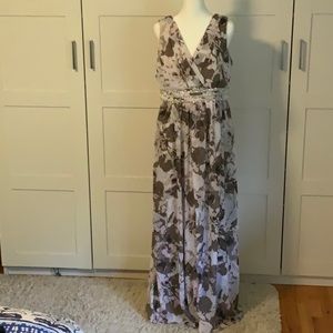 Rhinestone-trim chiffon gown